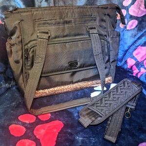 Lug Promenade Tote - Black & Rose Gold, LIKE NEW